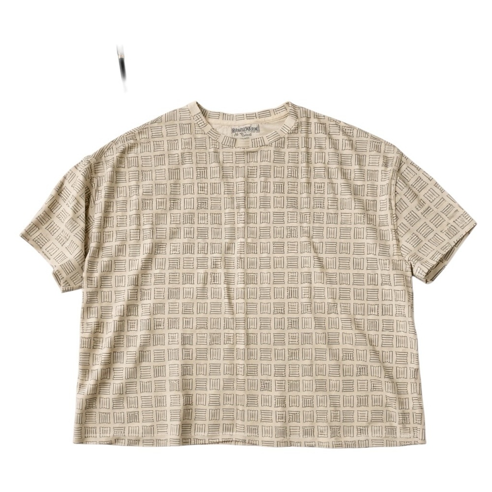 Brooklyn Industries Bobby Pin Print Graphic Tee Organic Cotton Boxy Top L in EUC